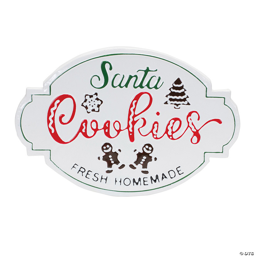 Santa Cookies Sign 18.25"L X 12"H Iron Image