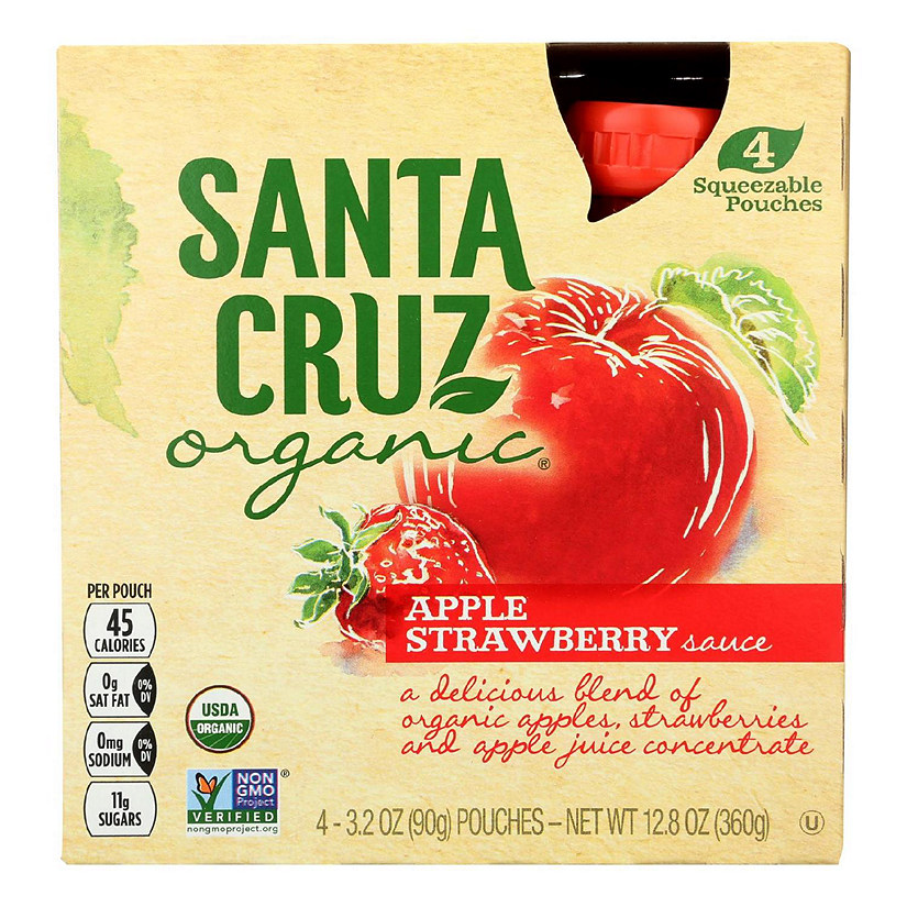 Santa Cruz Organic Apple Sauce - Strawberry - Case of 6 - 3.2 oz. Image