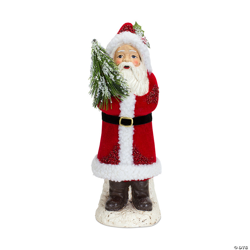 Santa Figurine with Pine Tree (Set of 2) Image