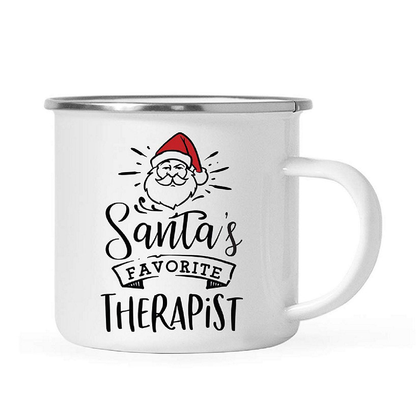 Santa Loves Therapist 11oz Camp Mug Image