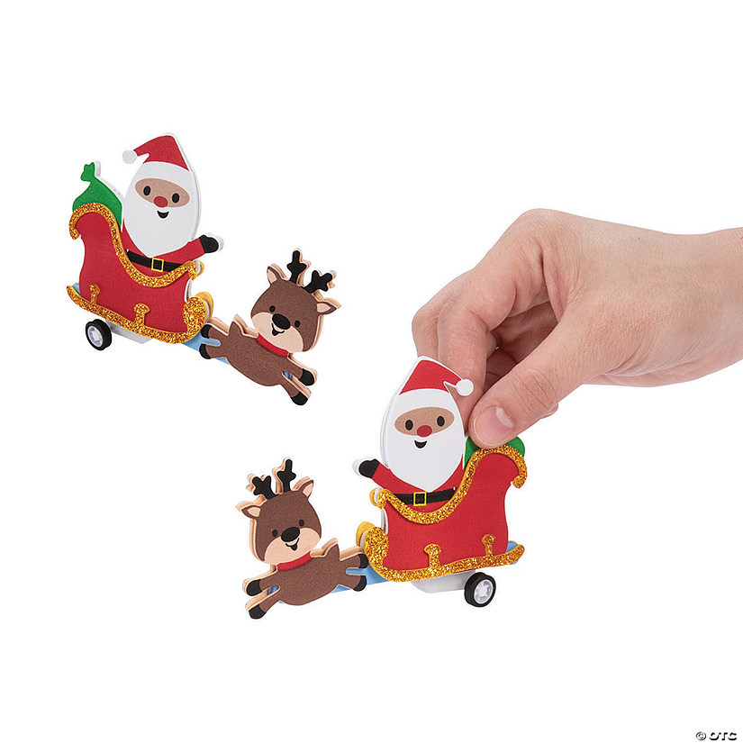 Santa Pull-Back Toy Craft Kit - Makes 12 Image