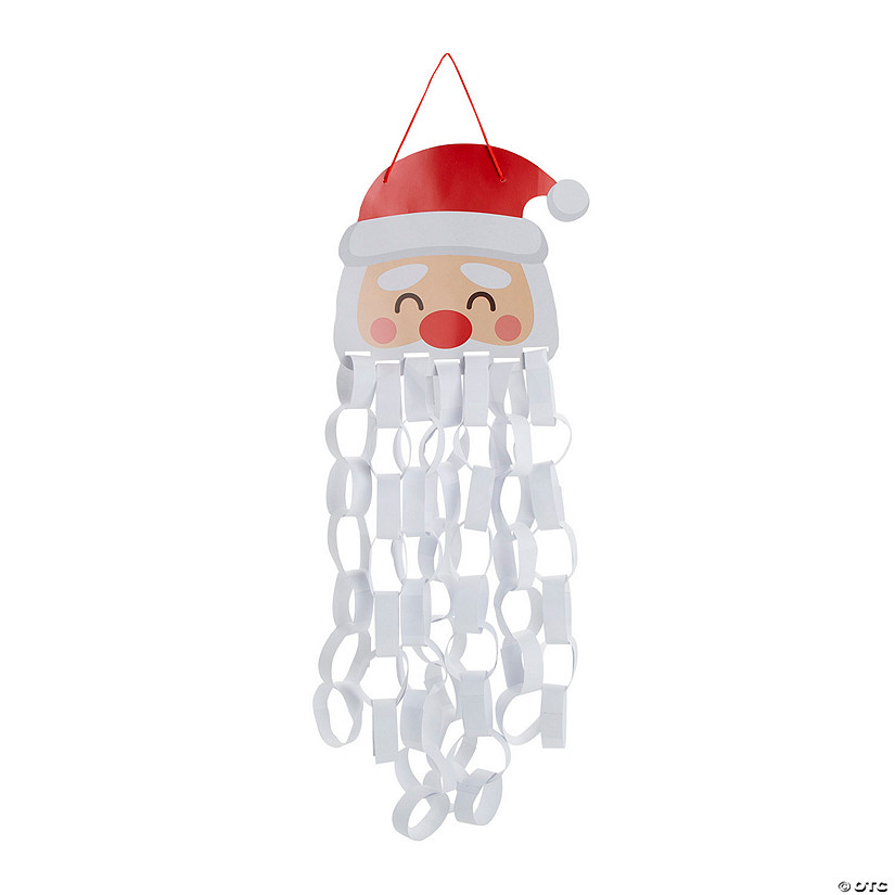 12 PC Santa's Beard Paper Chain Craft Kit 8x14