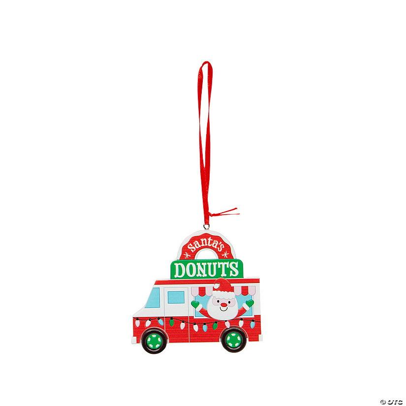Santa&#8217;s Donut Truck Resin Christmas Ornaments - 12 Pc. Image