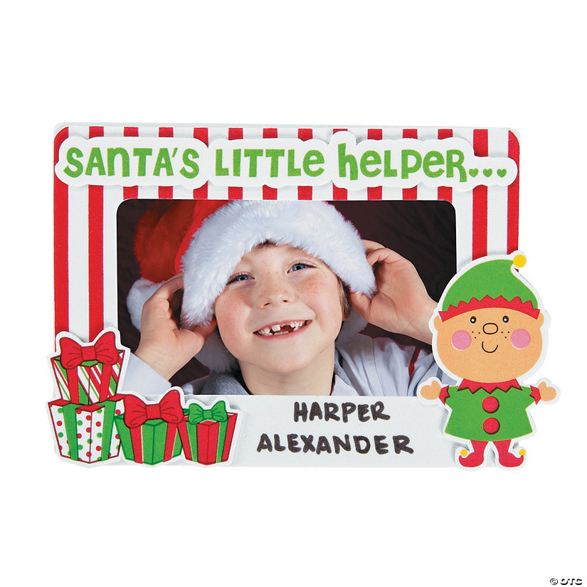 Santa&#8217;s Little Helper Picture Frame Magnet Christmas Craft Kit - Makes 12 Image