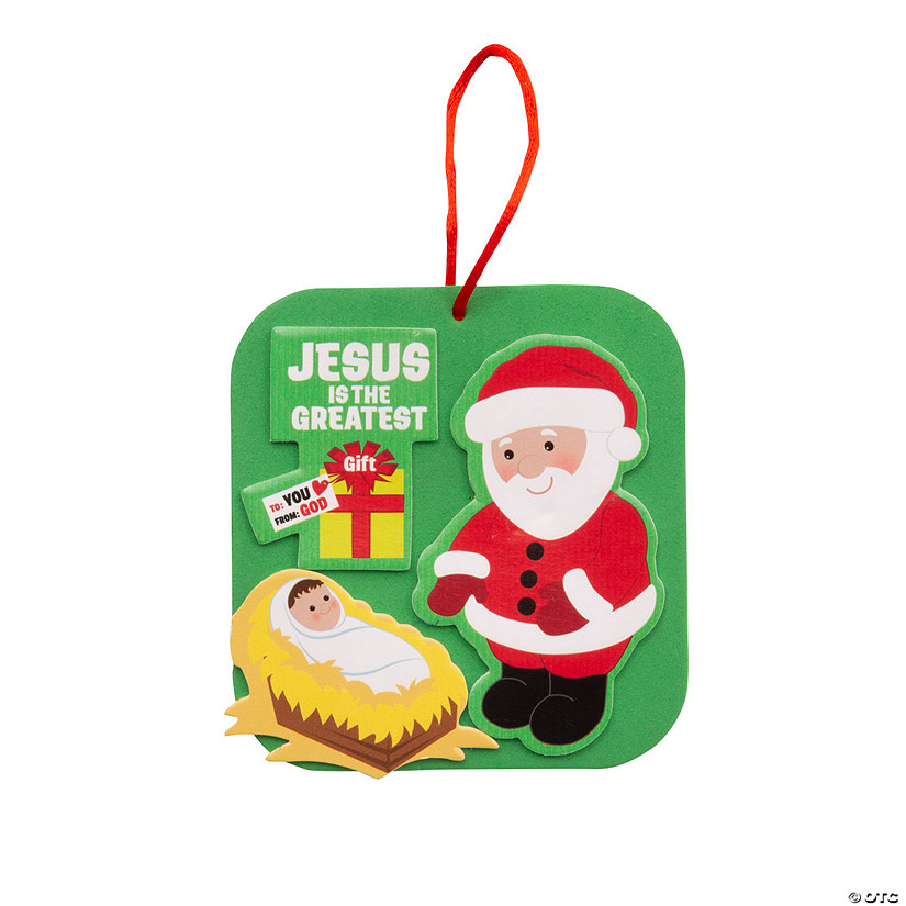 Santa with Baby Jesus Ornament Craft Kit - Makes 12 Image