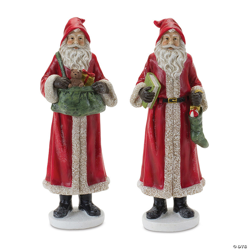 Santa With Toys Figurine (Set Of 2) 9.75"H Resin Image