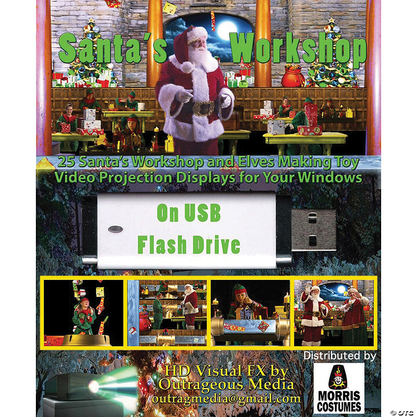 Santa's Workshop Digital Christmas Decoration Image