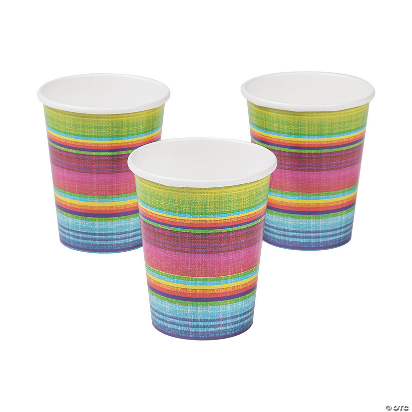 Sarape Fiesta Party Disposable Paper Cups - 8 Ct. Image