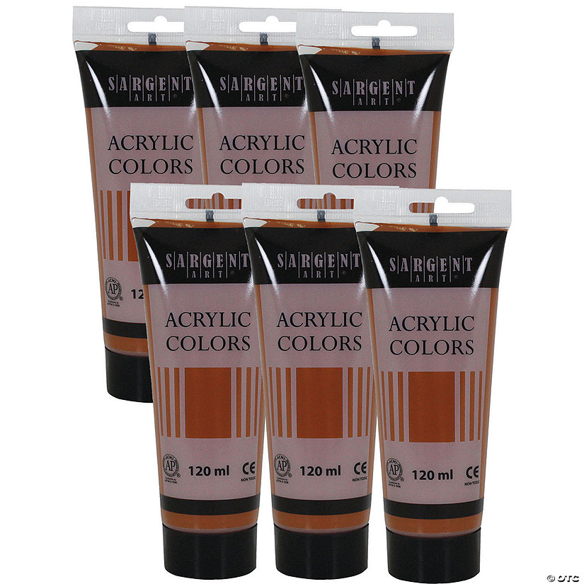 Sargent Art Acrylic Paint Tube, 120 ml, Raw Sienna, Pack of 6 Image