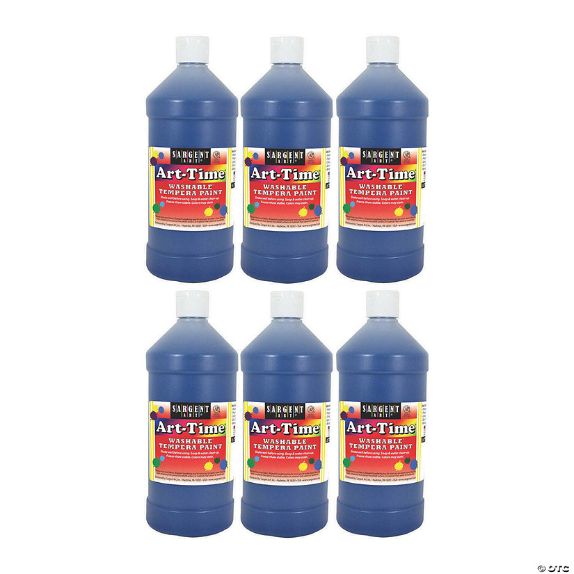 Sargent Art Art Time Washable Tempera Paint 32 Oz Blue Pack Of 6   Sargent Art Art Time Washable Tempera Paint 32 Oz Blue Pack Of 6~13945978