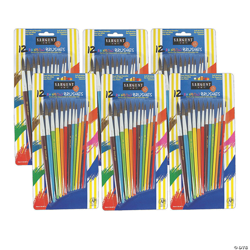 Sargent Art® Rainbow Paint Brush Set, 72 count