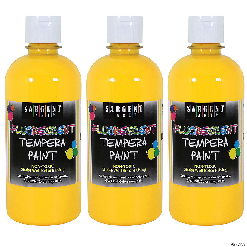 Sargent Art Tempera Paint, Neon Yellow, 16 oz., Pack of 3 Image