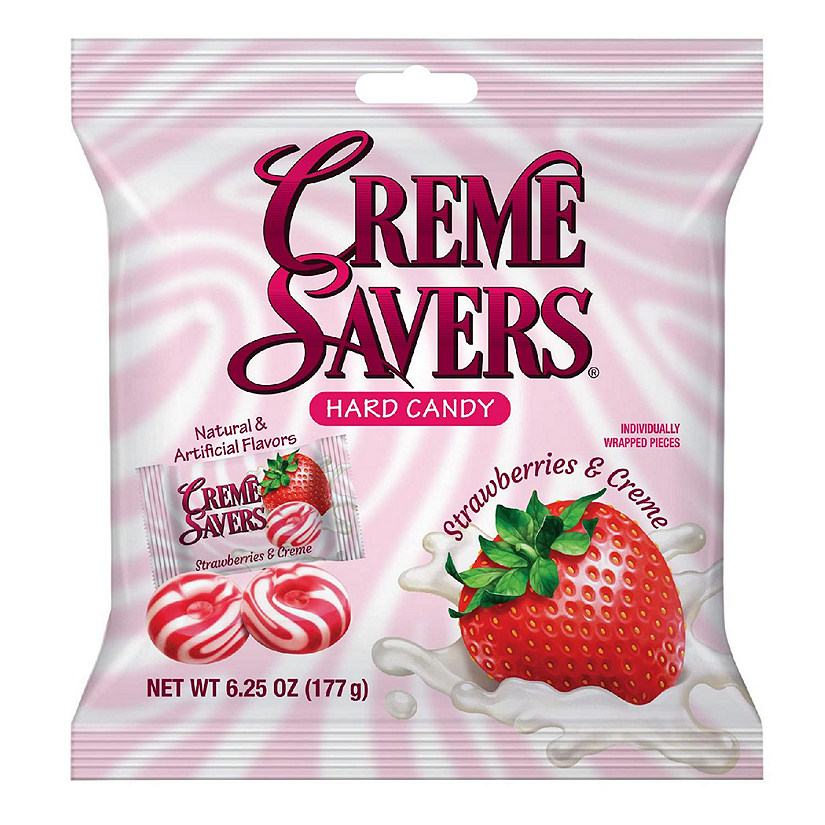 Savers Strawberries and Hard Candy The Taste of Fresh Strawberries Swirled in Rich Cream  (Case of 12) Image