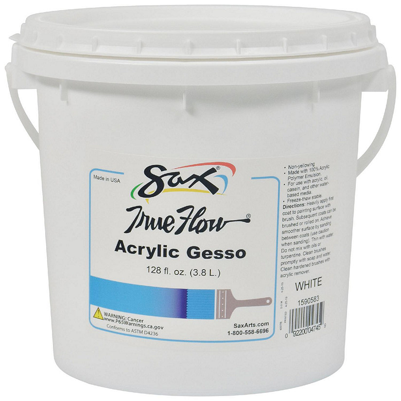 Sax Acrylic Gesso Primer Paint, 1 Gallon, White Image