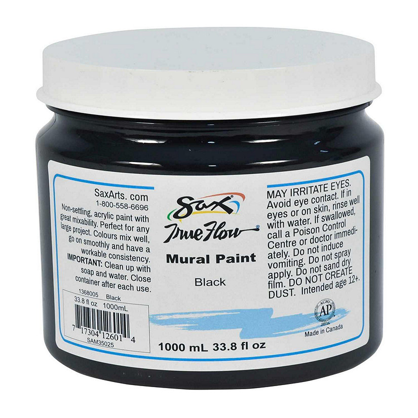 Sax Acrylic Mural Paint, 33.8 Ounces, Black Image