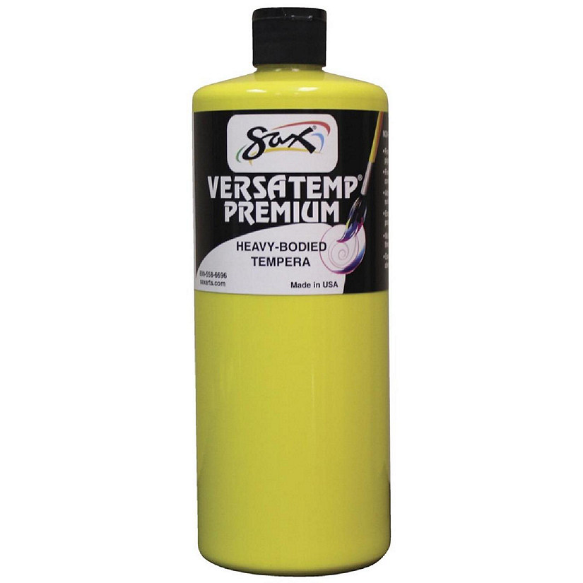 Sax Versatemp Premium HeavyBodied Tempera Paint, Yellow, Quart