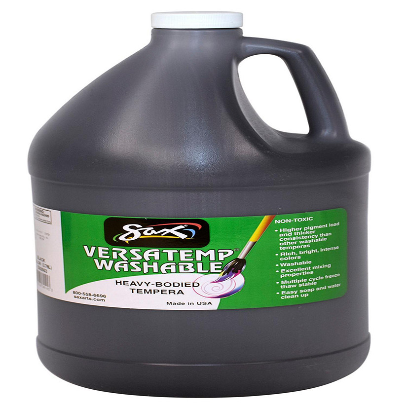 Sax Versatemp Washable Heavy-Bodied Tempera Paint, 1 Gallon, Black Image