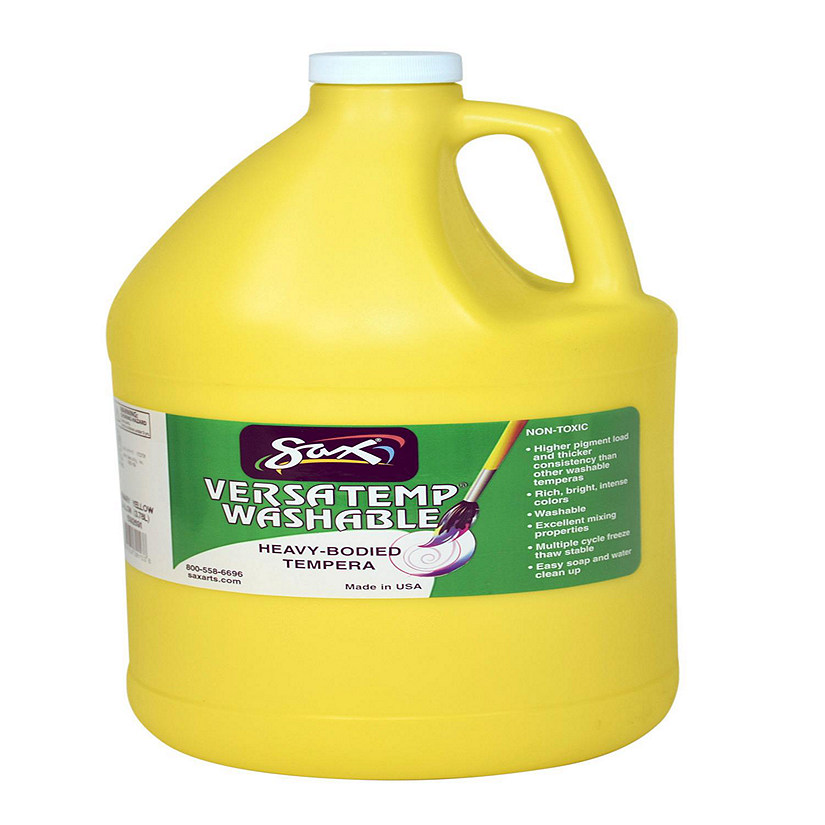 Sax Versatemp Washable Heavy-Bodied Tempera Paint, 1 Gallon, Primary Yellow Image