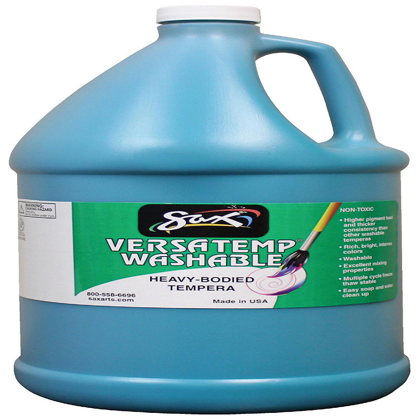Sax Versatemp Washable Heavy-Bodied Tempera Paint, 1 Gallon, Turquoise Image