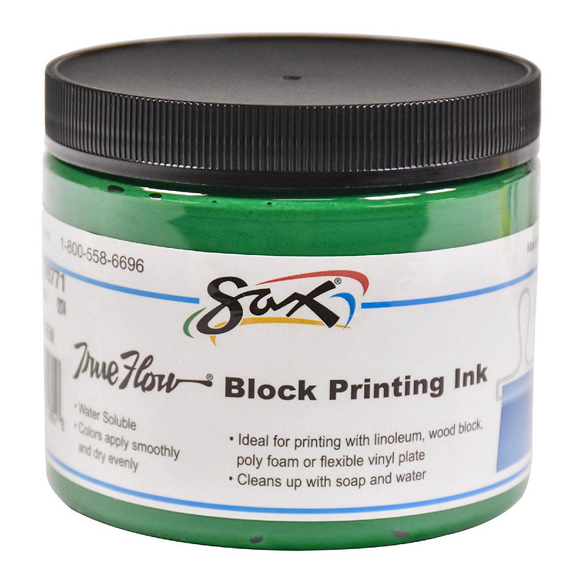 Sax Water Soluble Block Printing Ink, 1 Pint Jar, Green Image