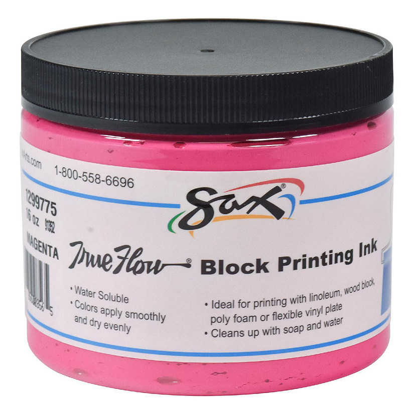 Sax Water Soluble Block Printing Ink, 1 Pint Jar, Magenta Image