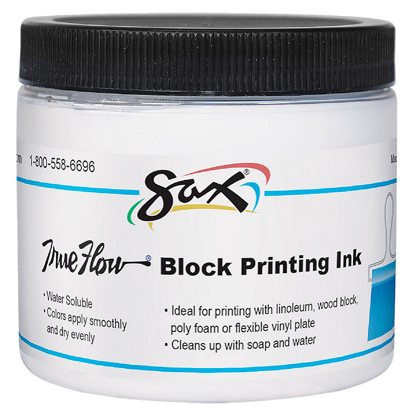 Sax Water Soluble Block Printing Ink, 1 Pint Jar, White Image