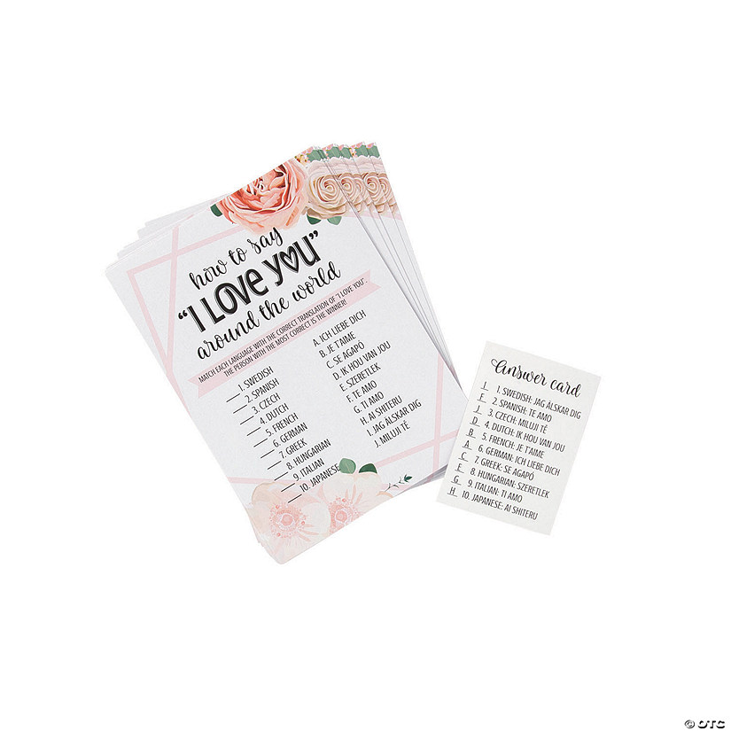 Saying I Love You Bridal Shower Game - 13 Pc. Image