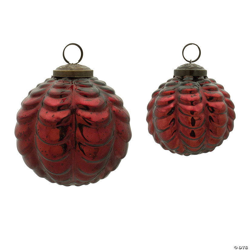 Scalloped Glass Ball Ornament (Set Of 12) 3"D, 4"D Image