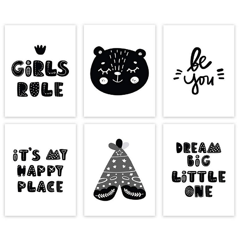 Scandi BW Rule Dream Big 6Pack 8.5x11in Image