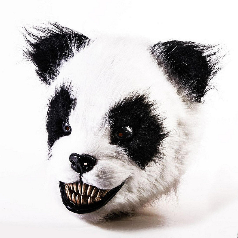 Scary Panda Latex Adult Costume Mask Image