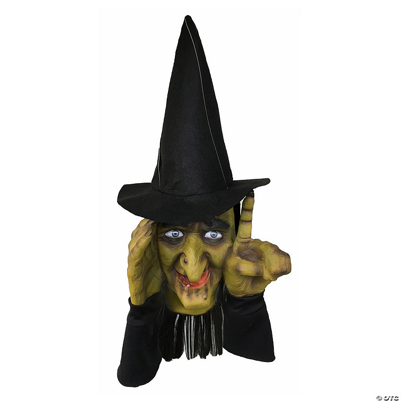 Scary Peeper Tapping Witch Halloween Decoration Image