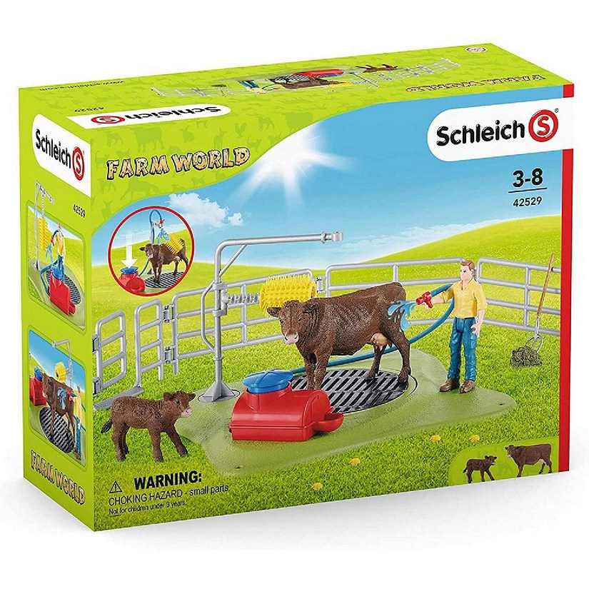 Schleich Farm World Happy Cow Wash Playset with Figurines main image 1
