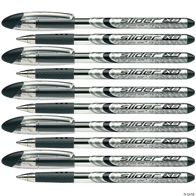 Schneider Slider Basic XB Ballpoint Pen Viscoglide Ink, 1.4 mm, Black Ink, Pack of 10 Image