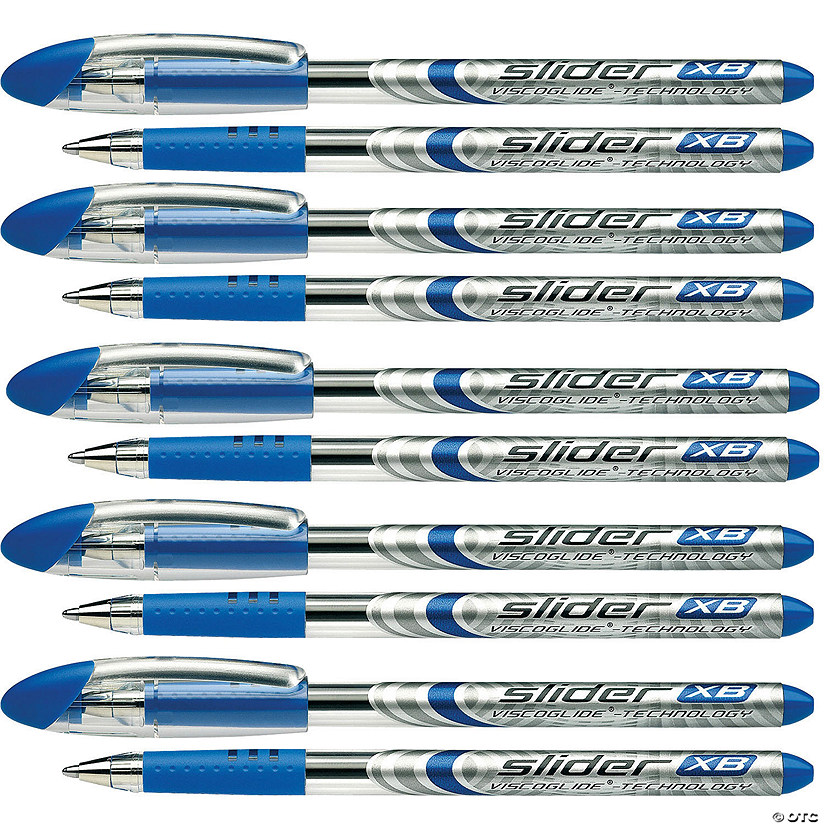 Schneider Slider Basic XB Ballpoint Pen Viscoglide Ink, 1.4 mm, Blue Ink, Pack of 10 Image