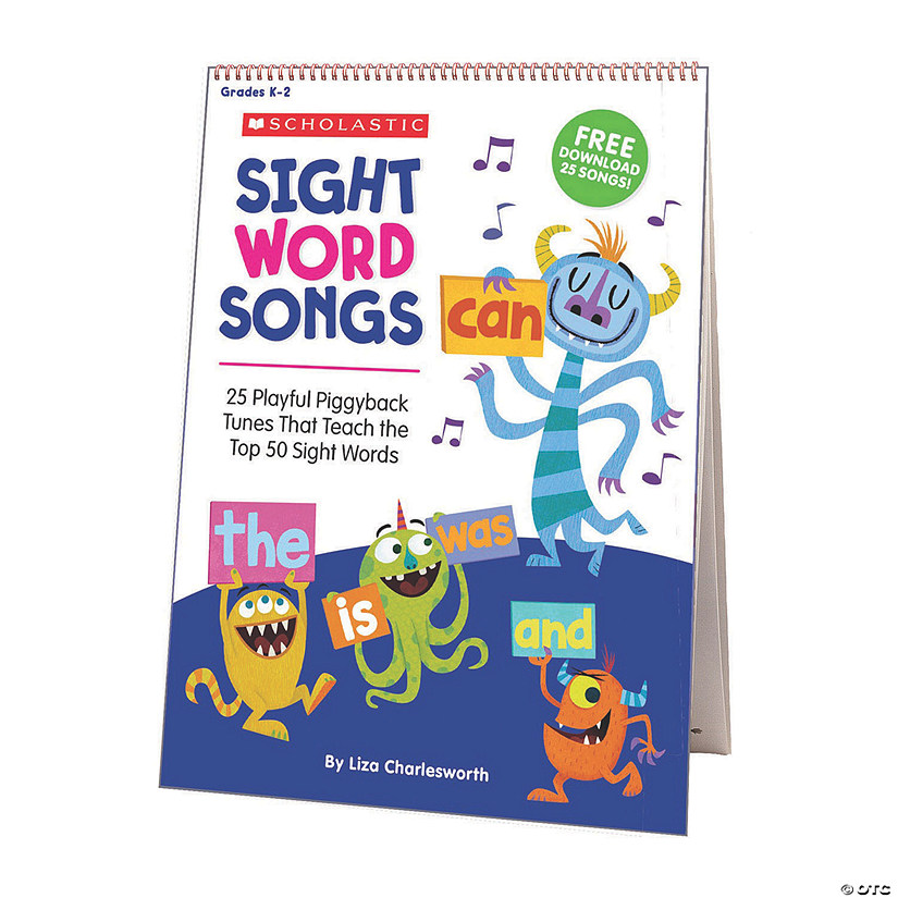 Scholastic Sight Word Songs Flip Chart: 25 Playful Piggyback Tunes That Teach the Top 50 Sight Words Image