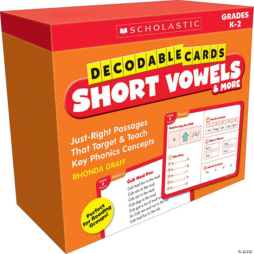Scholastic Teacher Resources Decodable Cards: Short Vowels & More Image