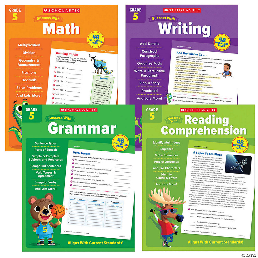 Scholastic Teacher Resources Fifth Grade Success Workbooks, 4 Book Set Image