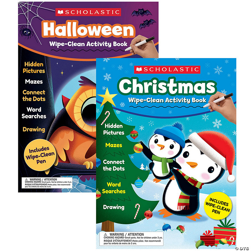 Scholastic Teaching Solutions Holiday Wipe-Clean Activity Book Bundle Image