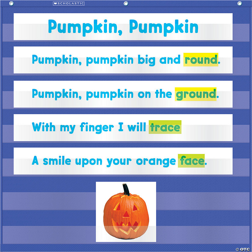 Scholastic Teaching Solutions Mini Pocket Chart, 7-Pocket, 28" x 28", Blue Image