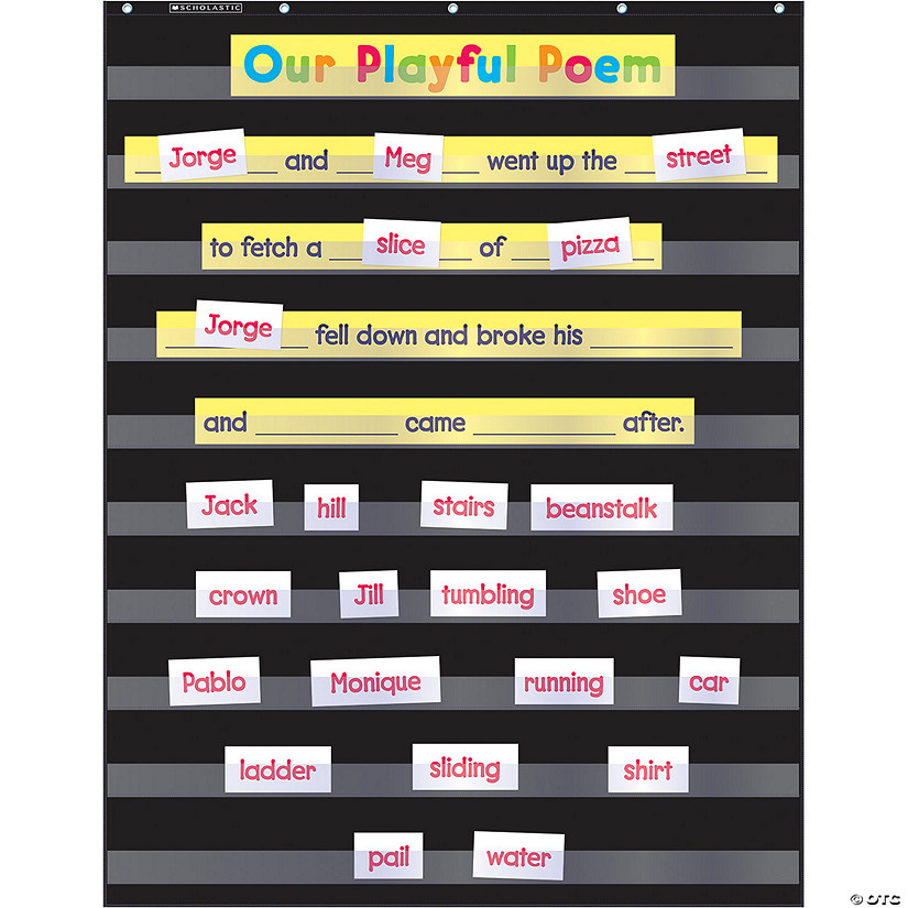 Scholastic Teaching Solutions Standard Pocket Chart, 34" x 44", Black Image