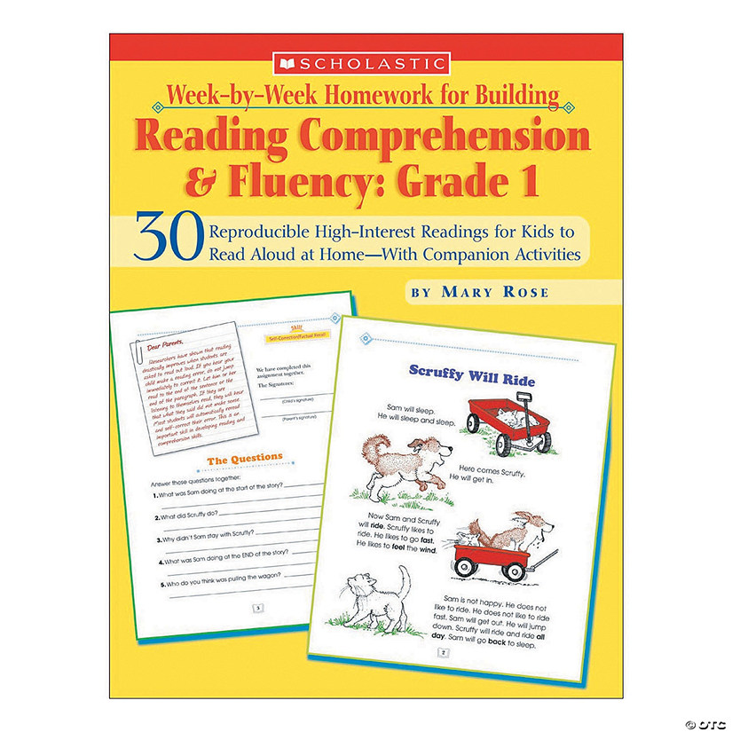 Scholastic Week-by-Week Homework for Building Reading Comprehension & Fluency - Grade 1 Image