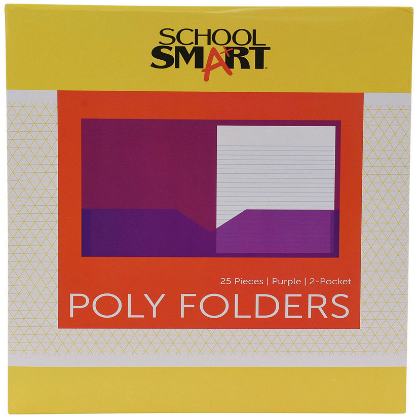 School Smart 2-Pocket Poly Folders, Purple, Pack of 25 Image