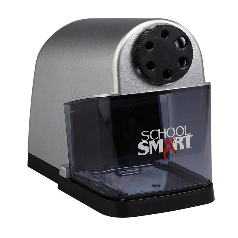 School Smart 6-Hole Electric Sharpener, 7 x 4-1/2 x 7-3/8 Inches, Black/Silver Image