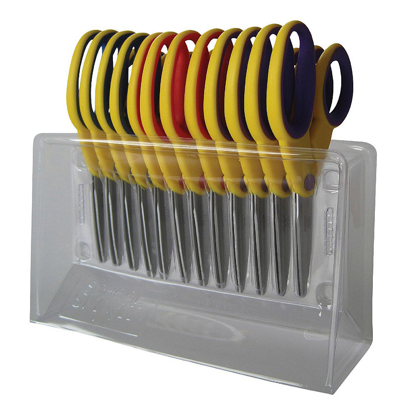 School Smart Blunt Tip Kids Scissors, 5 Inches, Assorted Colors, Pack of 12 Image