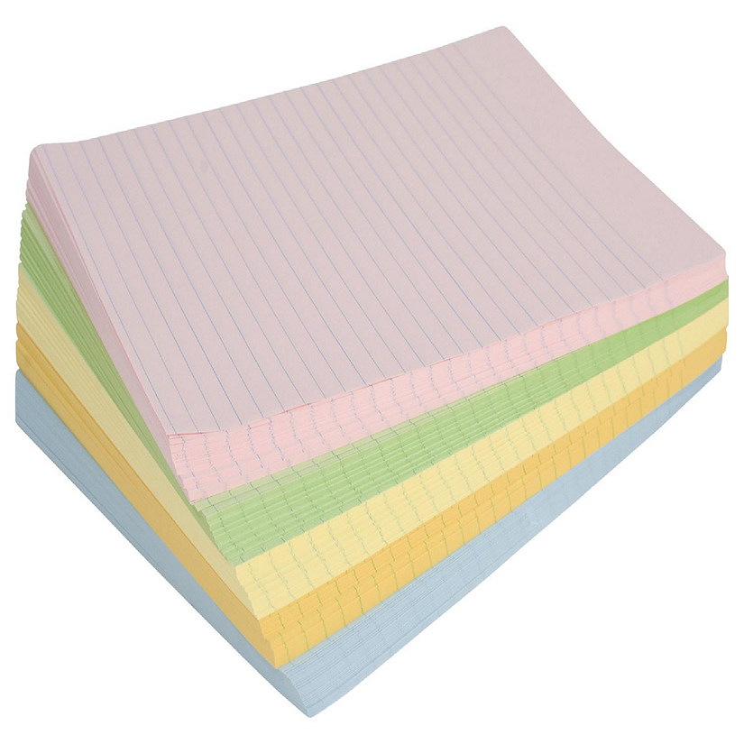 School Smart Colored Lined Paper, 8-1/2 x 11 Inches, 500 Sheets Image