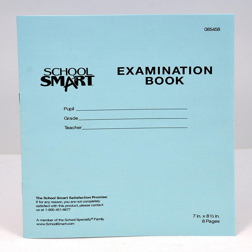 School Smart Examination Blue Books, 7 x 8-1/2 Inches, 8 Pages, Pack of 100 Image
