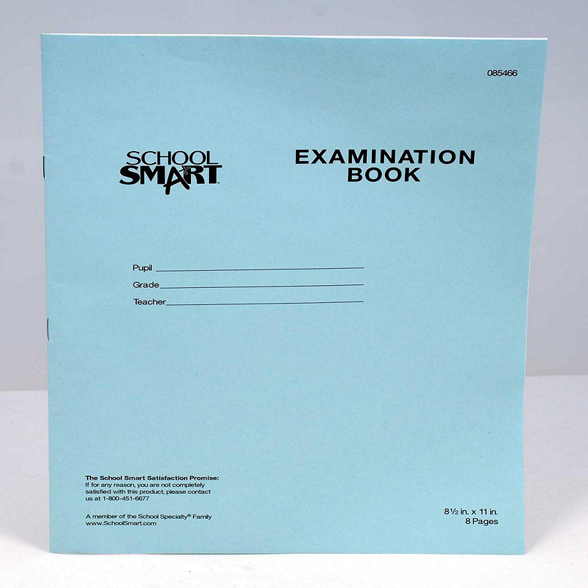 School Smart Examination Blue Books, 8-1/2 x 11 Inches, 8 Pages, Pack of 100 Image