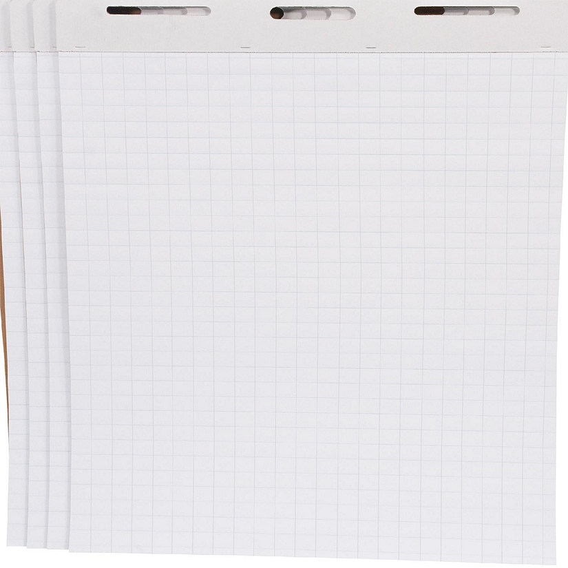 School Smart Graph Ruled Flip Chart Paper, 27 x 34 Inches, 50 Sheets, Pack of 4 Image