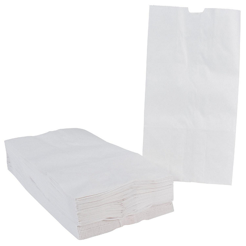 School Smart Paper Bags with Flat Bottom, 6 x 11 Inches, White, Pack of 100 Image