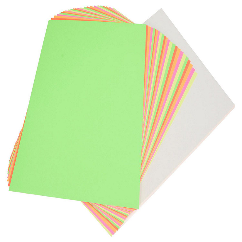 School Smart Poster Board, 11 x 14 Inches, White/Assorted Neon Colors, Pack of 50 Image